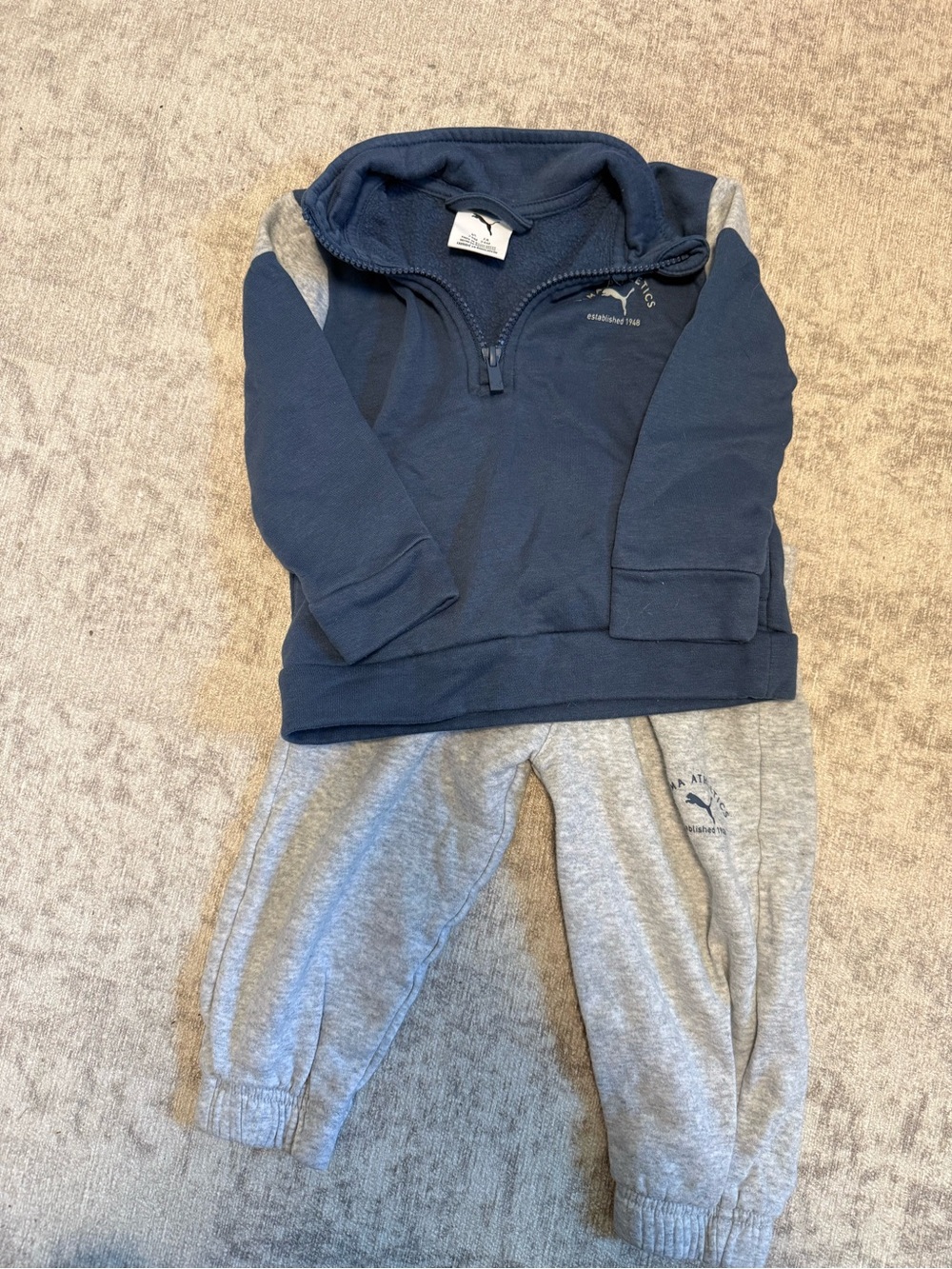 Puma Navy & Gray Kids Sweatshirt and Joggers Set